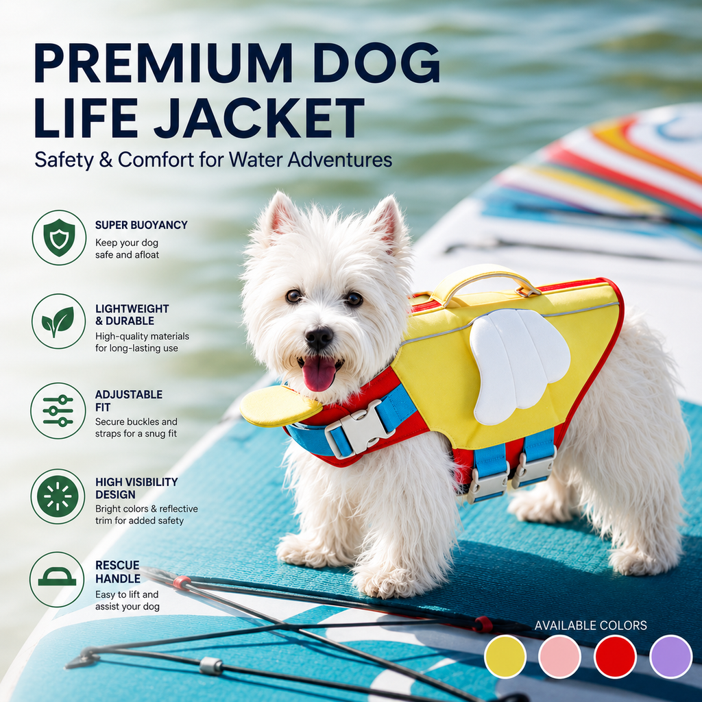 VALNOREA dog flotation vest with rescue handle
